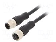 Cable: for sensors/automation; M12; PIN: 5; 6m; plug; 36VDC; PVC ABB