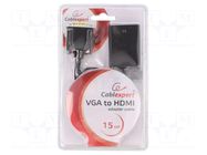 Adapter; HDMI 1.4; Full HD 1080p; 0.15m; black GEMBIRD