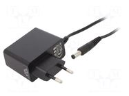 Power supply: switching; mains,plug-in; 5VDC; 2A; 10W; Out: 5,5/2,1 POS