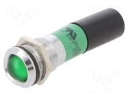 Indicator: LED; flat; green; 230VAC; Ø14mm; IP67; connectors; 11mcd CML INNOVATIVE TECHNOLOGIES