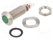 Indicator: LED; flat; green; 24÷28VDC; Ø8.1mm; IP67; connectors MARL
