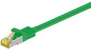 RJ45 Patch Cord CAT 6A S/FTP (PiMF), 500 MHz, with CAT 7 Raw Cable, green, 20 m - LSZH halogen-free cable sheat, RJ45 plug (CAT6A), CU