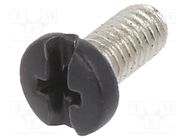 Screw; M3x6; 0.5; Head: cheese head; Phillips,slotted; brass; black KEYSTONE