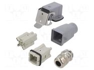 Connector: HDC; male + female; plug + socket,complete set; HA WEIDMÜLLER