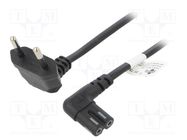 Cable; CEE 7/16 (C) plug angled,IEC C7 female angled; PVC; 3m 