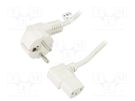 Cable; CEE 7/7 (E/F) plug angled,IEC C13 female 90°; PVC; 5m Goobay