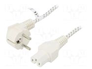 Cable; 3x0.75mm2; CEE 7/7 (E/F) plug angled,IEC C15 female Goobay