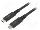 Cable; Thunderbolt 3,USB 4.0; USB C plug,both sides; 0.8m; black Goobay