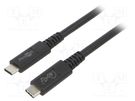 Cable; Thunderbolt 3,USB 4.0; USB C plug,both sides; 1m; black Goobay