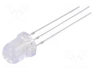 LED; red/blue; 8mm; 30°; Front: convex; 2.1÷2.6/3.1÷3.6VDC; round OPTOSUPPLY
