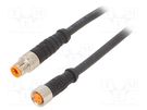 Connection lead; M8; PIN: 4; 5m; plug; 50VAC; 4A; -25÷80°C; PVC; IP67 LUTRONIC