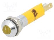 Indicator: LED; prominent; yellow; 24VDC; Ø8mm; IP67; metal,plastic CML INNOVATIVE TECHNOLOGIES