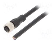 Cable: for sensors/automation; M12; PIN: 8; straight; 6m; plug; PVC ABB