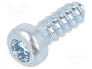 Screw; for plastic; 3x8; Head: cheese head; Torx® PLUS; 10IP; steel BOSSARD