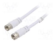 Cable; 1.5m; F plug,both sides; white Goobay