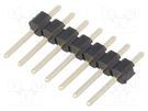 Pin header; pin strips; male; PIN: 7; straight; 2.54mm; THT; 1x7 CONNFLY