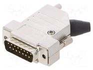 Connector: D-Sub; PIN: 15; plug; male; soldering; for cable; black ENCITECH