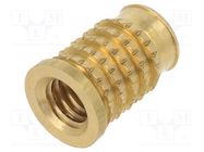 Threaded insert; brass; M6; BN 37901; L: 12.3mm; for plastic TAPPEX