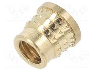 Threaded insert; brass; M6; L: 7.7mm; for plastic; MULTISERT® TAPPEX