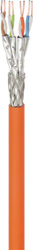 CAT 7A Network Cable, S/FTP (PiMF), orange, 100 m - Copper conductor (CU), AWG 23/1 (solid), halogen-free cable sheath (LSZH)