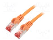 Patch cord; S/FTP; 6; stranded; Cu; LSZH; orange; 0.25m; 28AWG Goobay