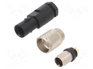 Connector: M9; plug; male; Plating: gold-plated; 125V; 1A; IP67; 712 BINDER