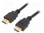 Cable; HDMI 2.0; HDMI plug,both sides; PVC; 1.8m; black; 30AWG GEMBIRD