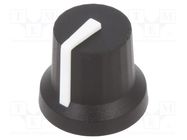 Knob; with pointer; rubber,plastic; Øshaft: 6mm; Ø16.8x14.5mm CLIFF