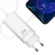3MK HyperCharger 65W 2xUSB-C + 1xUSB-A charger GAN, PD + QC, 3mk Protection