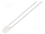 LED; white; 3mm; 400÷1100mcd; 45°; Front: convex; 3.3÷3.8VDC LITEON