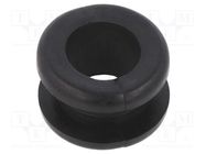 Grommet; Ømount.hole: 12mm; Øhole: 10mm; PVC; black; -30÷60°C HELLERMANNTYTON