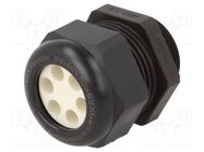 Cable gland; multi-hole; M32; 1.5; IP68; polyamide; black; 6.5mm HUMMEL