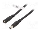 Cable; DC 5,5/2,1 plug,DC 5,5/2,1 socket; black; 10m Goobay