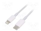Cable; USB 2.0; Apple Lightning plug,USB C plug; nickel plated AKYGA