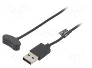 Cable: for smartwatch charging; 1m; 1A; black AKYGA