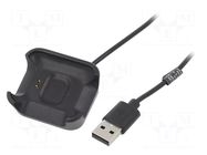 Cable: for smartwatch charging; 1m; 1A; black AKYGA