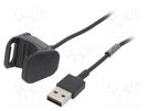 Cable: for smartwatch charging; 1m; black; 1A AKYGA