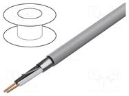 Wire; 2x22AWG; shielded,Al-PET foil; PVC; grey; 300V; 152m; CPR: Eca BELDEN