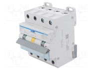 RCBO breaker; Inom: 16A; Ires: 30mA; Max surge current: 250A; IP20 HAGER