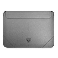 Guess Saffiano Triangle Logo case for a 14&quot; laptop - silver, Guess