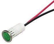 LED INDICATOR, PANEL, 12.7MM, GREEN, 12V