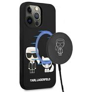 Karl Lagerfeld KLHMP13LSSKCK iPhone 13 Pro / 13 6,1" hardcase czarny/black Silicone Karl & Choupette Magsafe, Karl Lagerfeld