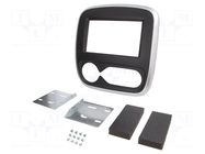 Radio frame; Fiat,Nissan,Opel,Renault; 2 DIN; black,silver ACV