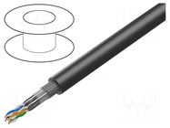 Wire; S/FTP; 4x2x0.14mm2; 7; stranded; 0.14mm2; OFC; PUR; black; 100m TASKER