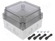Enclosure: multipurpose; X: 130mm; Y: 130mm; Z: 100mm; MNX; grey; IK08 FIBOX