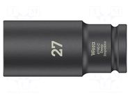Socket: 6-angles; socket spanner,impact; HEX 27mm; 1/2"; long WERA