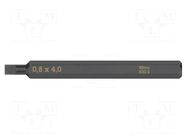 Screwdriver bit; slot; 4x0.8mm; Kind: impact; Overall len: 70mm WERA