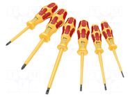 Insulated; Pozidriv®,slot; 6pcs; Screwdriver: insulated-set WERA