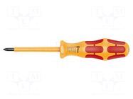 Screwdriver: insulated; Pozidriv®; PZ1; Blade length: 80mm WERA