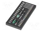 Wrenches set; 6-angles,socket spanner; Mounting: 1/4"; 37pcs. WERA